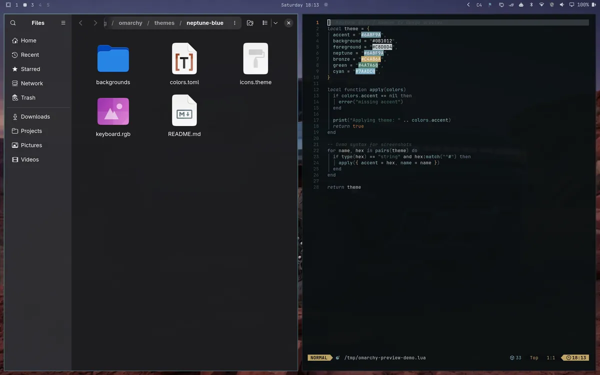Neptune Blue theme